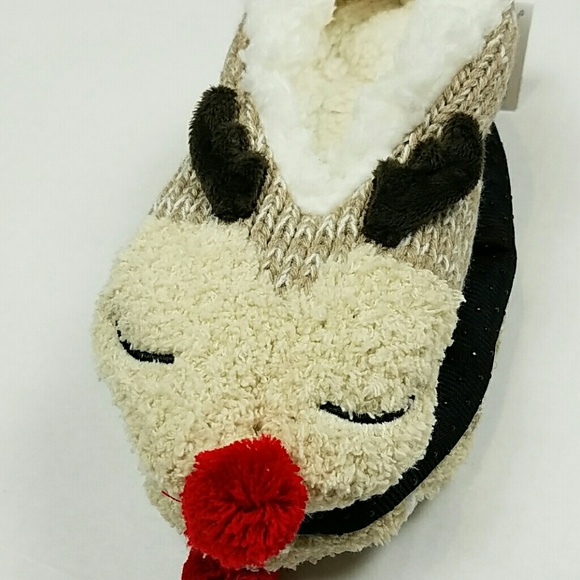 Ladies rudolph reindeer slipper socks NWT - Picture 2 of 6